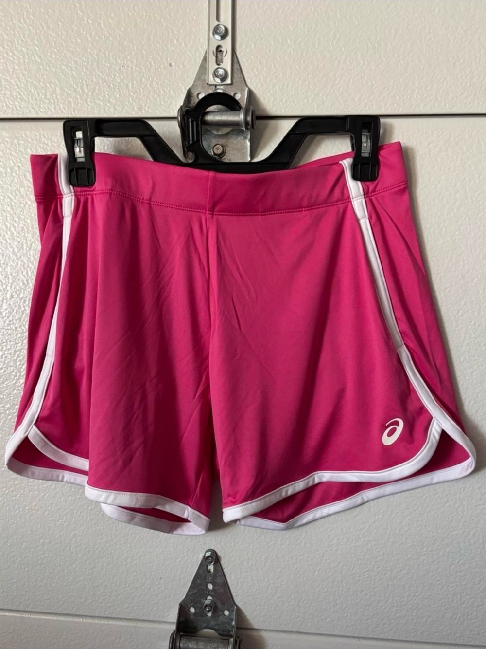 Asics Hot Pink Athletic Shorts with White Trim